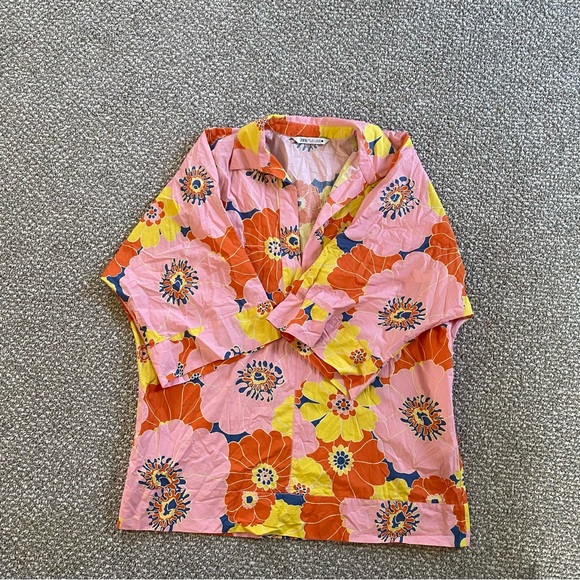 ZARA Colorful Oversized Floral Tunic Top Blouse Size Large - Picture 5 of 10